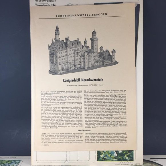 Vintage Castle Model Book Schloss Neuschwanstien German Edition JR Schreiber - Picture 10 of 10